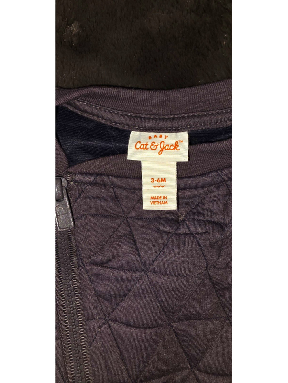 Cat & Jack Quilted Zip One-Piece Long Sleeve Crew Neck Gray 3-6 Months